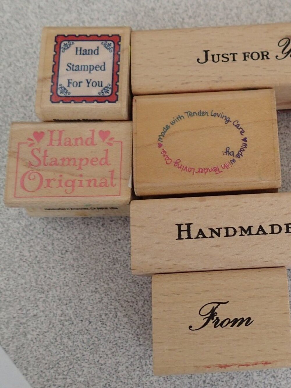 From / Hand Stamped/ Just for You Stampers